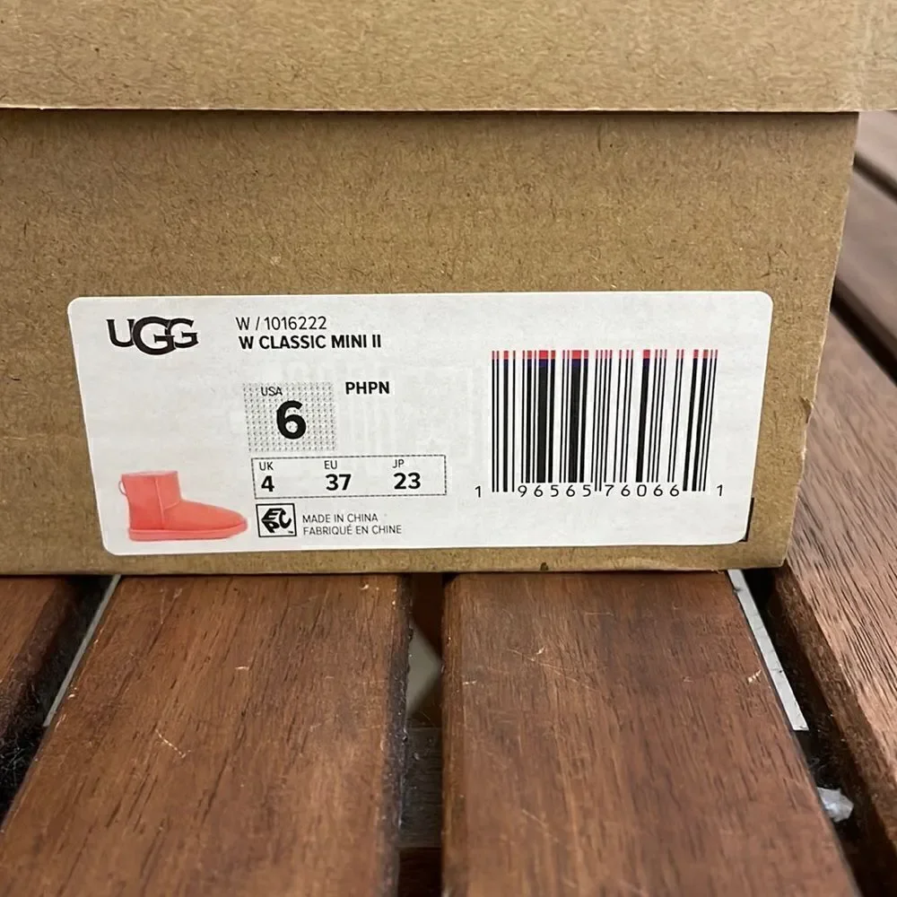 UGG Classic Mini II Boots Punch Pink USA Women size 6/UK 4/EU 37